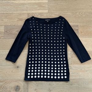 Jones New York dotted sweater 3/4 sleeve
